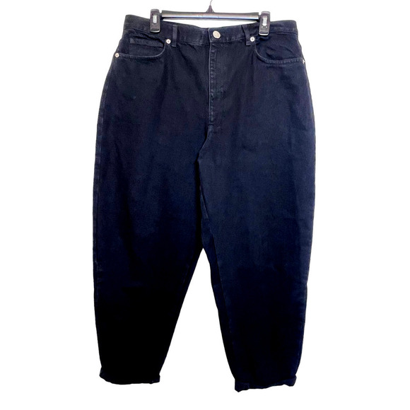 ASOS Black High Rise Denim Straight Leg Jeans 34 x 32 - Picture 1 of 4